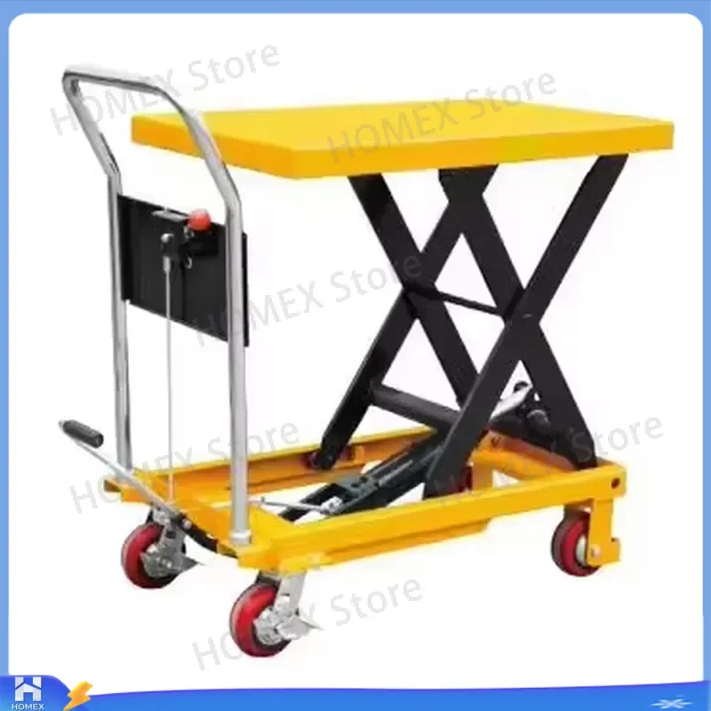 Hydraulic Manual Scissor Lift Table Portable Weight Lifting Truck Durable Warehouse Pallet Jack Platform Cart Heavy Duty