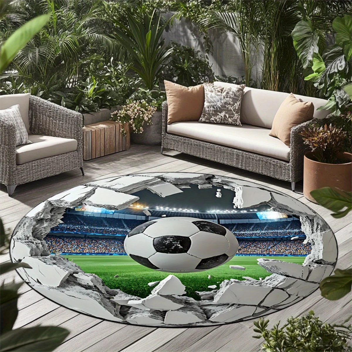 Okrągły dywan 3D z motywem boi – Kids Outdoor Mat Waterproof recenzja i cena