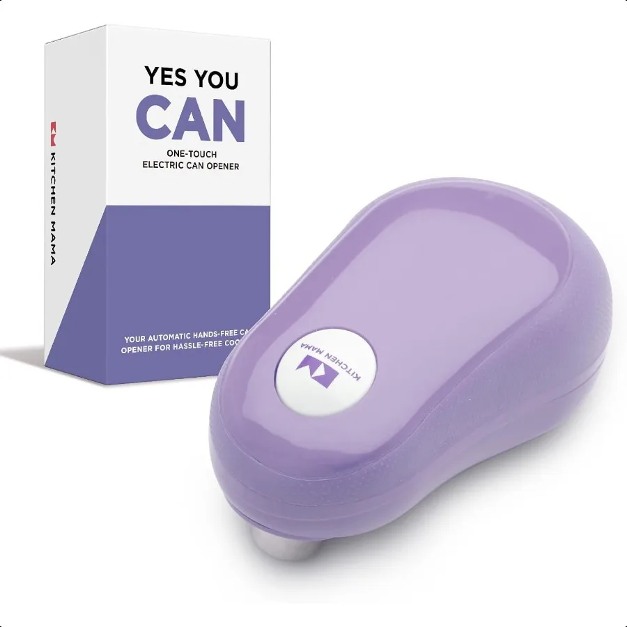 

One Touch Electric Can Opener: Open with Simple Pr of A Button Auto Stop As Task Completes Ergonomic Smooth Edge FoodSafe Batte