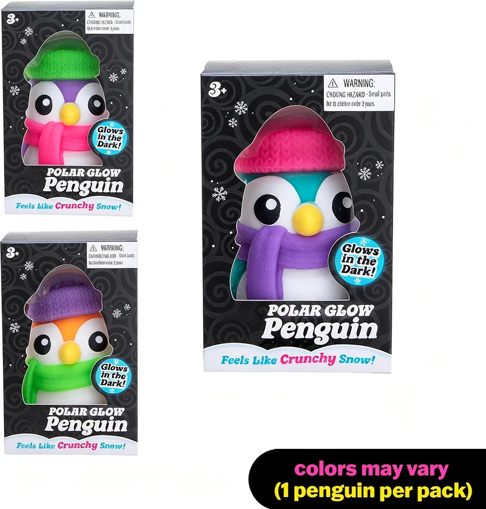2026 New NeeDoh Polar Glow Penguin Sensory Squeeze Toy Stress Relief Assorted Colors Fidget Toys Gift for ADHD and Autism