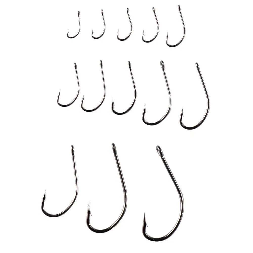 Hook Carp Fly Fishing Hook Black Nickle Barbed Fishing Hooks Flattened Sharped Fishhooks Big Long Shank Off-set Fishing Hook