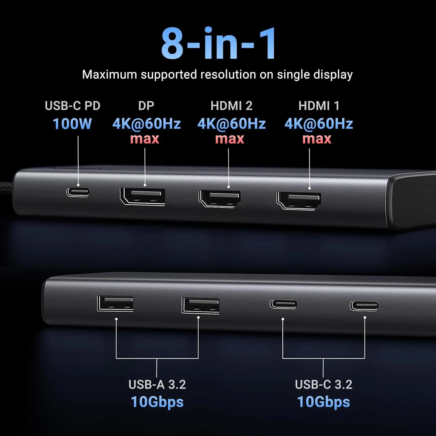 station-d'accueil-usb-c-ugreen-8-en-1-100w-pd-et-triple-ecran-4k-hub-usb-c-avec-2-ports-hdmi-dp-2-ports-usb-a-c-32-pour-macbook