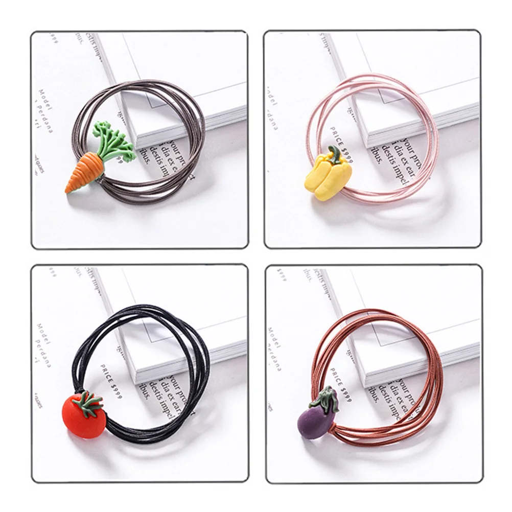 

10pcs Elastic Hair Rope Accessories Girls Fruit Design Stretch Tie Elastic Bands Daily Wear Stretch Hair Tie Gifts