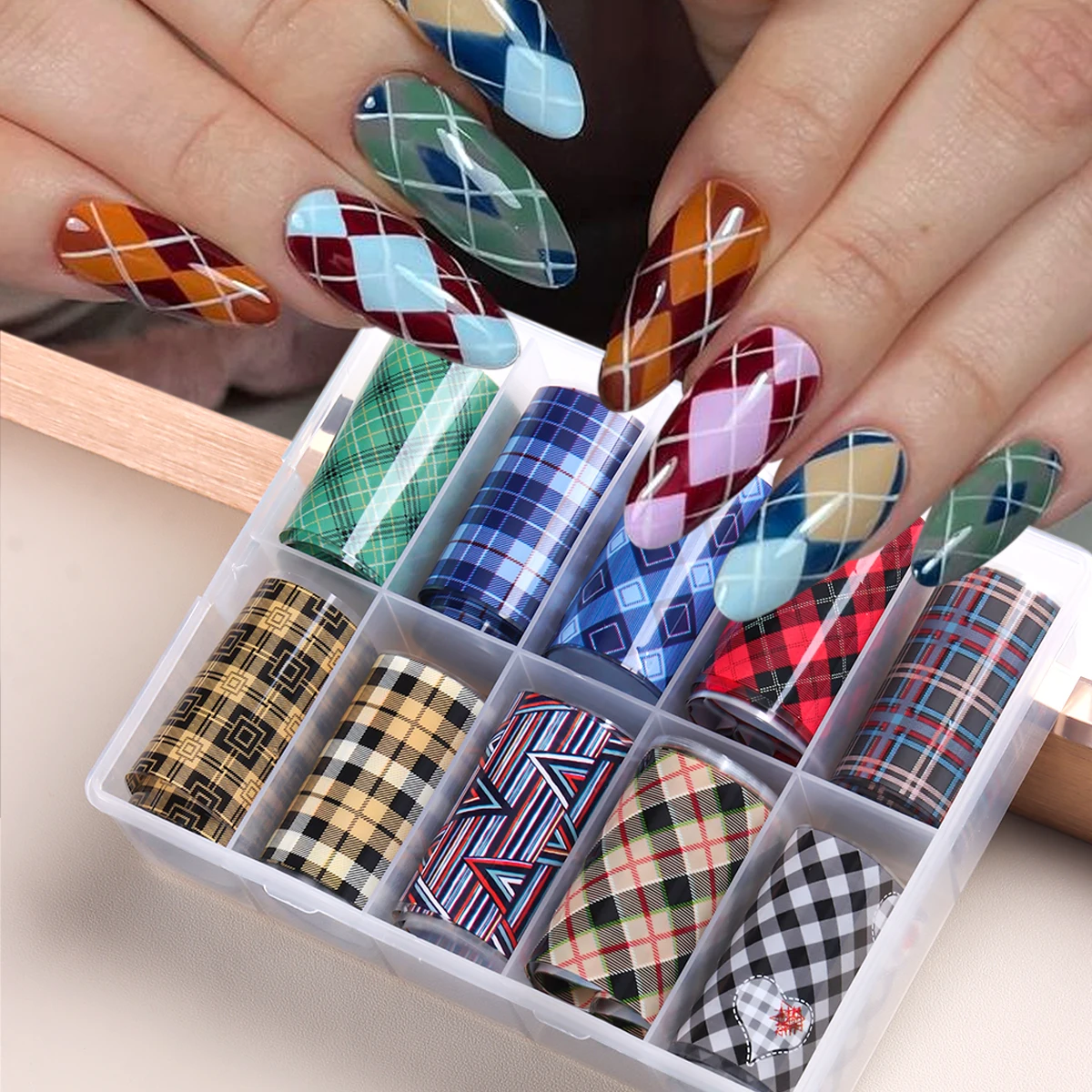 Pink Houndstooth Nail Transfer - Nail Art Leopard 评论和价格