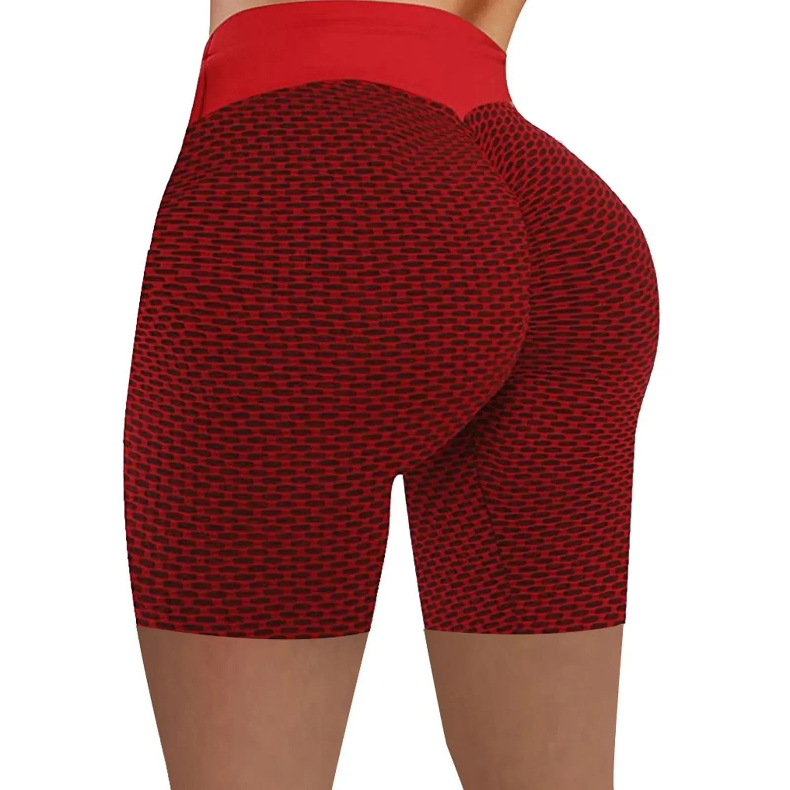 New Women Elastic Bubble Pants Female Workout Yoga Fitness Leggings Seamless Honeycomb Jacquard Hip Lifting