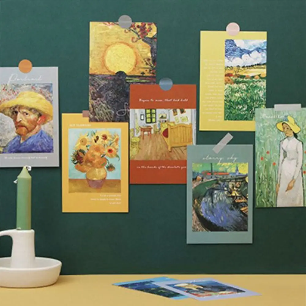 15ชิ้นการ์ดตกแต่งโปสการ์ดศิลปะทิวทัศน์สติกเกอร์ติดผนังแบบทำมือของตกแต่งพื้นหลังอุปกรณ์ประกอบฉากการถ่ายภาพเครื่องเขียน