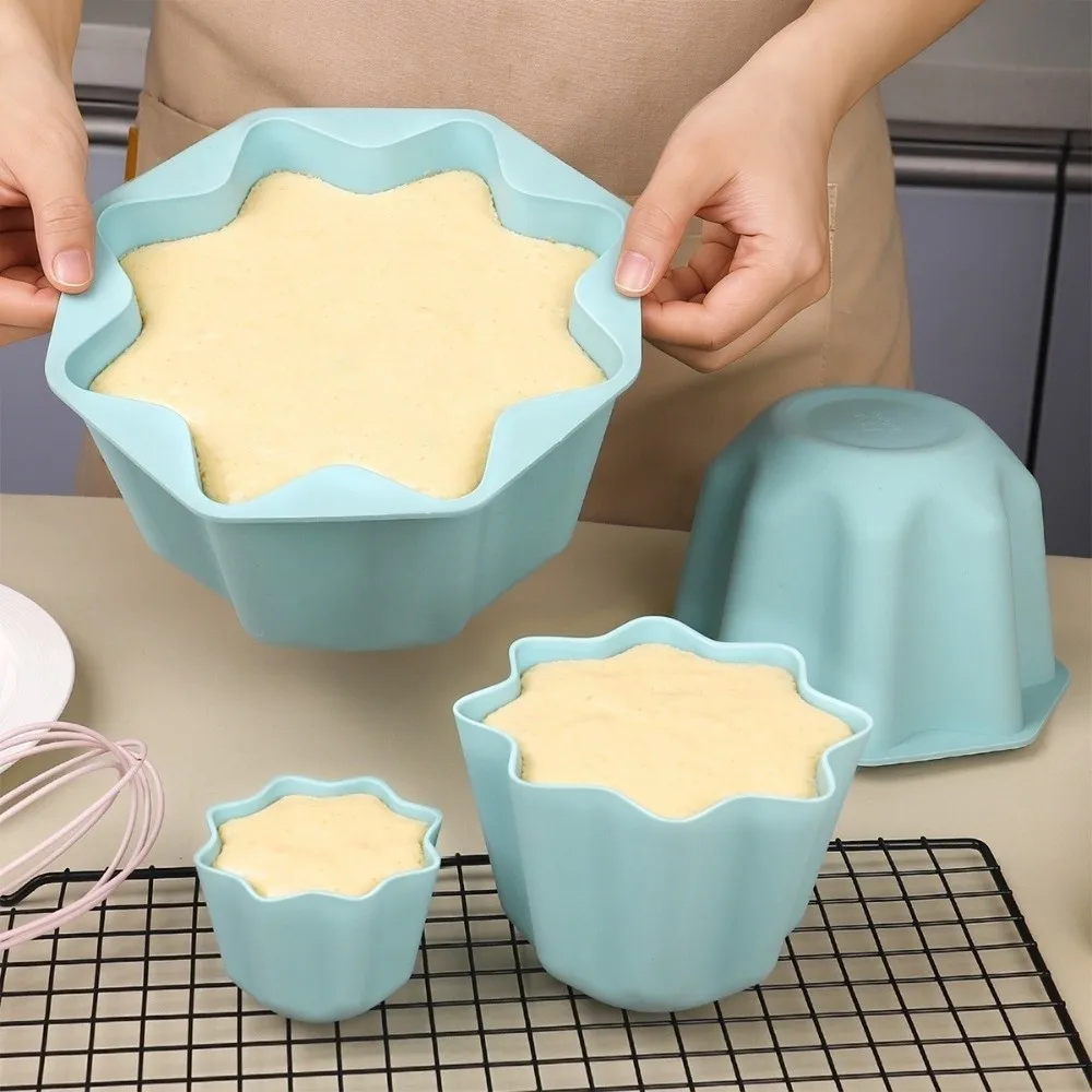 

4PCS/SET Non-Stick Octagonal Cake Mold Silicone Soft Egg Tart Molds DIY High Temperature Resistant Baking Mold Pastry Utensil