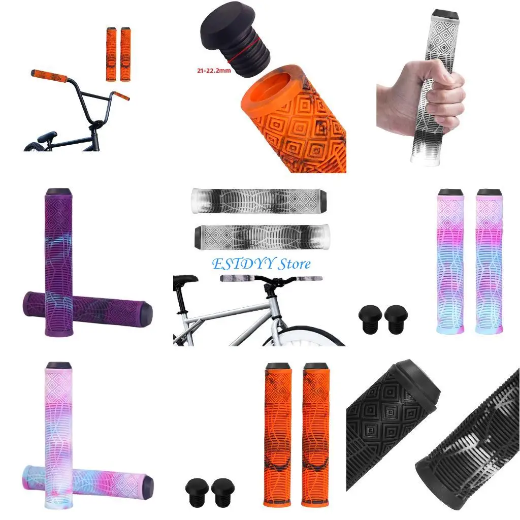 

G6DE Bicycles Handlebar Grips Nonslip Shock Absorption Handle Cover Soft Rubber Handle Grip Cycling Accessories Enduring