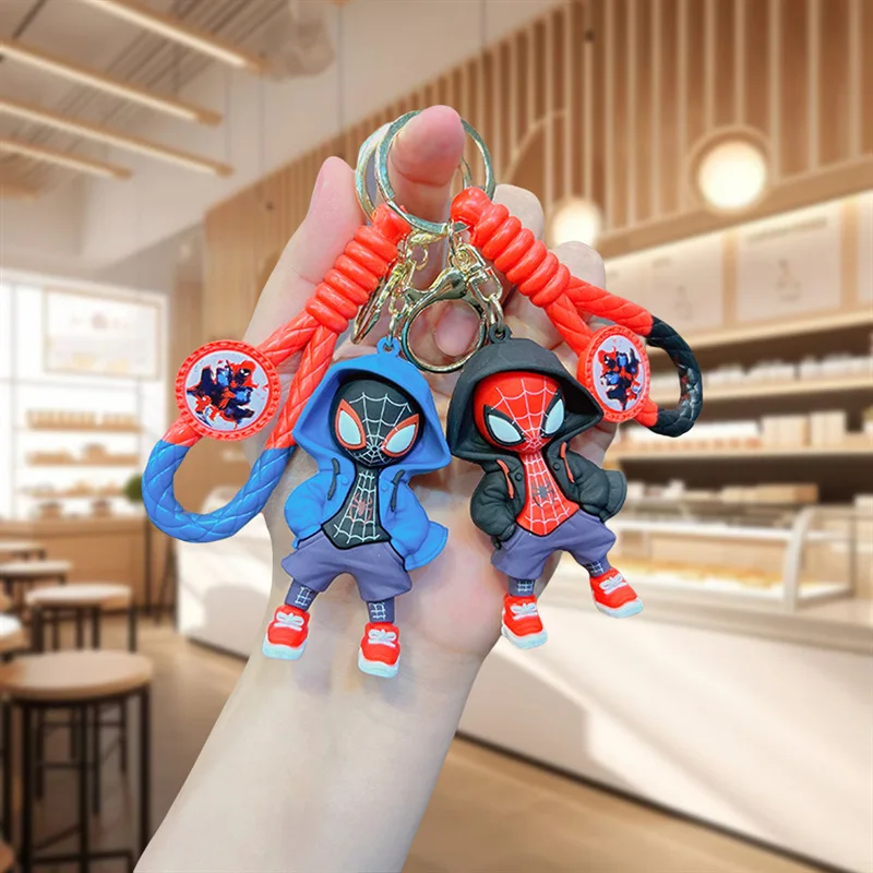 MINISO action doll Spider Man portachiavi accessori anime Spider Man portachiavi bambola zaino ciondolo auto portachiavi giocattolo per bambini