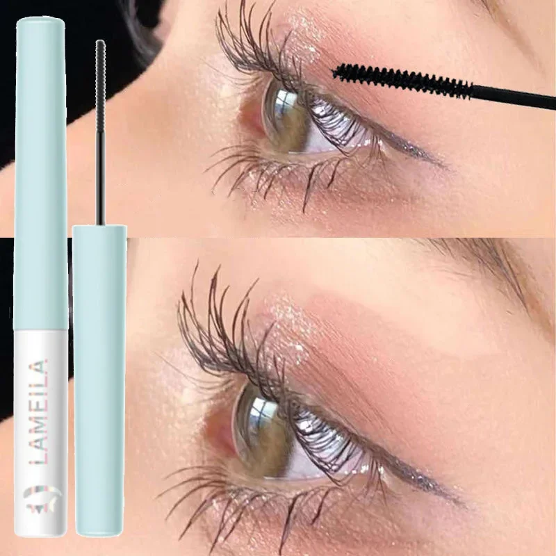 Ultra-Fijne Kleine Borstelkop Mascara Verlengende Zwarte 3d Lash Wimper Verlenging Wimpers Langdragende Zwarte Kleur Mascara