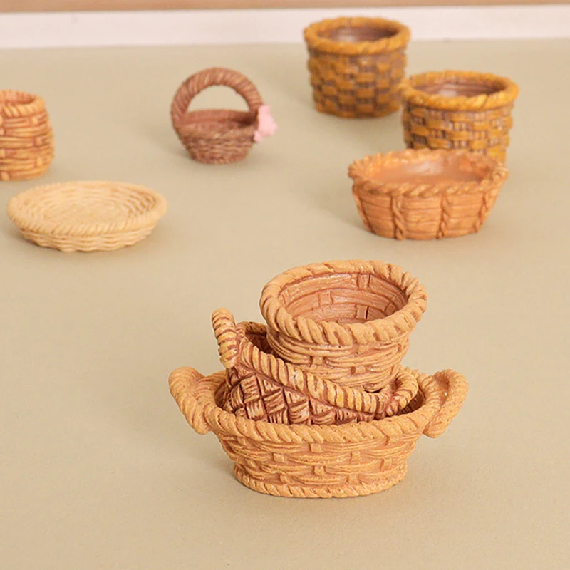 

1/12 Dollhouse Miniature Bread Baskets Model Kitchen Food Accessories For Dolls House Decoration Kids Pretend Play Toys