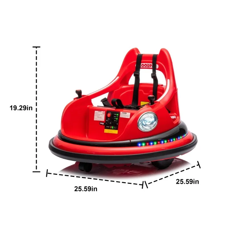 12V ride on bumper car for kids,electric car for kids,1.5-5 Years Old,W/Remote Control, LED Lights, Bluetooth