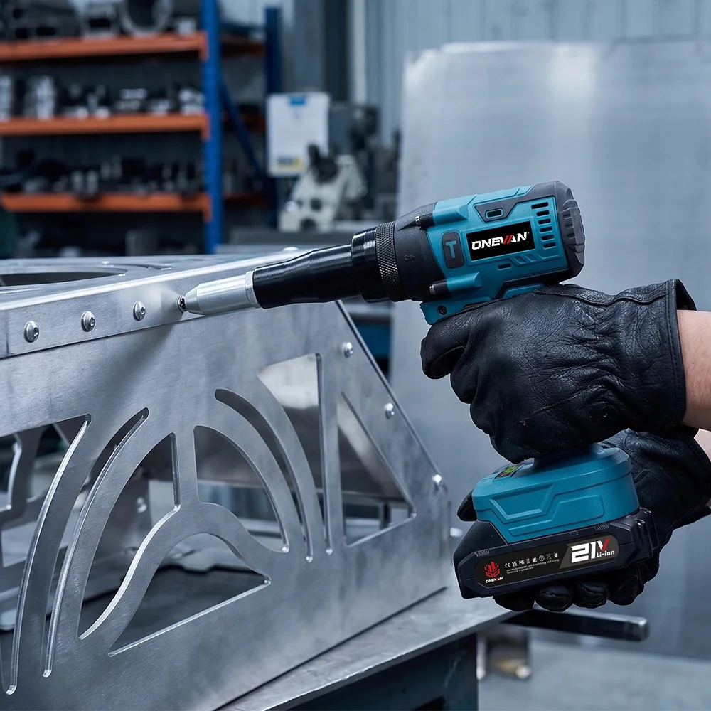 ONEVAN Bürstenloser Elektrischer Nietpistole, Automatische Nietmutternpistole, Kabelloses Bohrwerkzeug für Makita 18V Akku