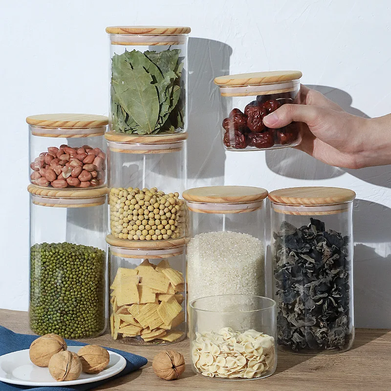 Storage Jars Kitchen Grain Storage Box Jars Food Grade Bottle Jars with Lid Tea Storage Jars 5PCS-6PCS SET