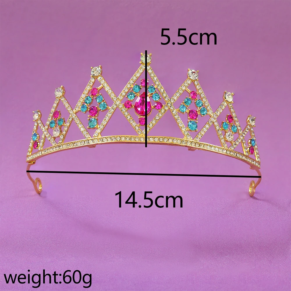 Princess Rhinestone Crown Headpiece Baroque Vintage Crown Headpiece Women's Pageant, Ball, Wedding Hair Accessory view 3