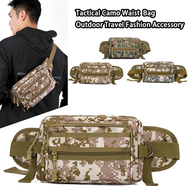 

Тактическая камуфляжная поясная сумка для мужчин, большая вместительная повседневная сумка на плечо, сумка через плечо с несколькими отделениями, легкая мужская нагрудная сумка