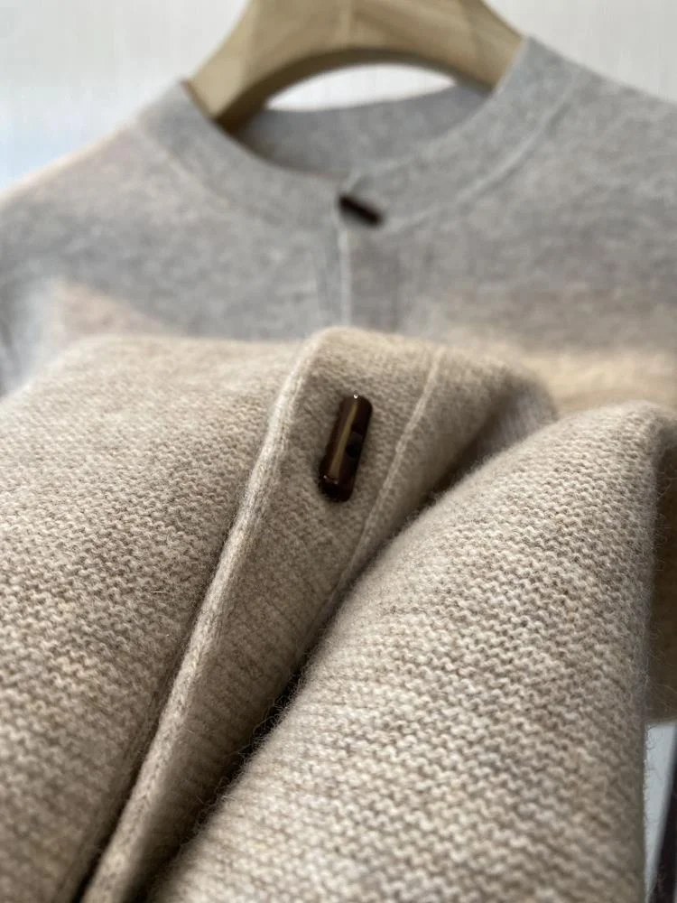 

Ele китайский вязаный шерстяной кардиган, женский круглый свитер с открытой передней частью, осенние модные товары