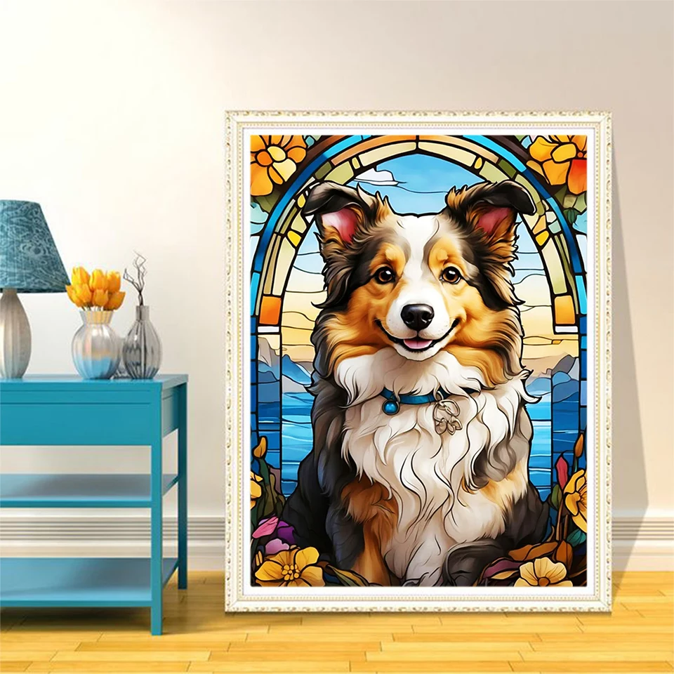 EverShine Novelty 2024 Diamond Painting Dog Cross Stitch Mosaic Animal Stained Glass Complete Kit Embroidery Cartoon Wall Art