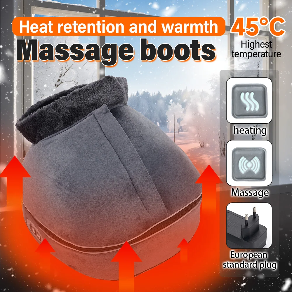 

Heated Massage Boots Foot Warmer Winter High Top Indoor Home Electric Foot Warmer Massage Shoes Foot Warmer Heated Shoes Cotton