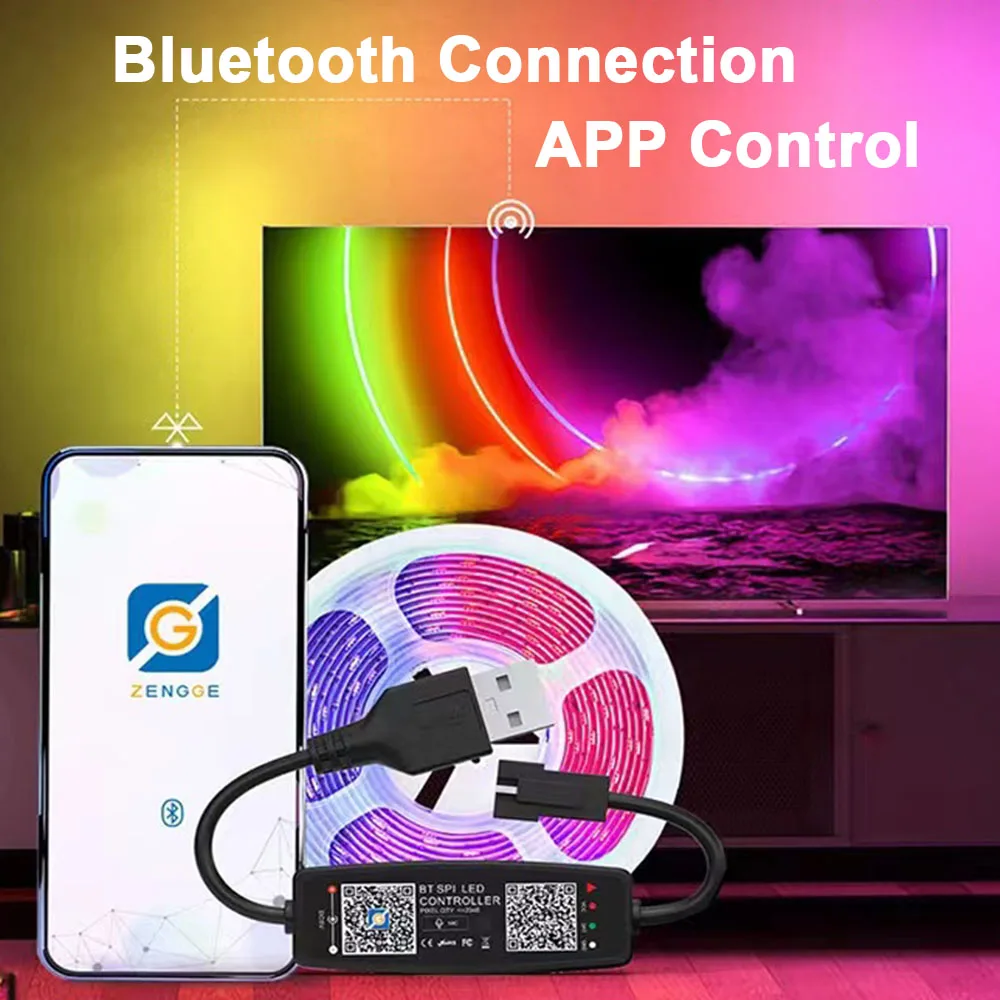 WS2812B WS2811 Led Pixels Strip SP107E Music Controller USB Bluetooth WIFI Smart Led Controller WS2813 WS2815 SK6812 DC5-24V