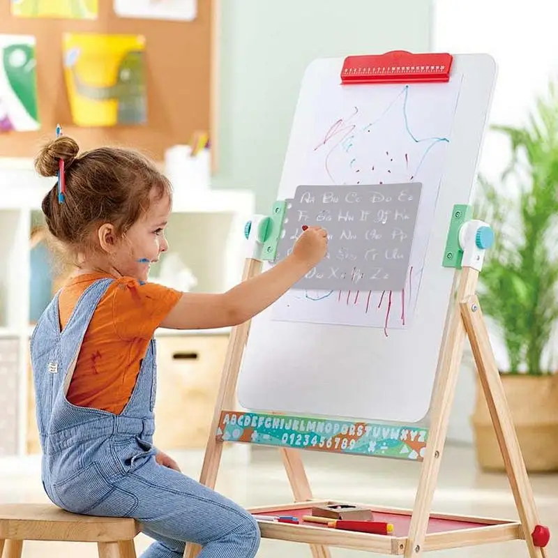 Stensil cat semprot alfabet, templat cat semprot multi guna dapat digunakan kembali untuk