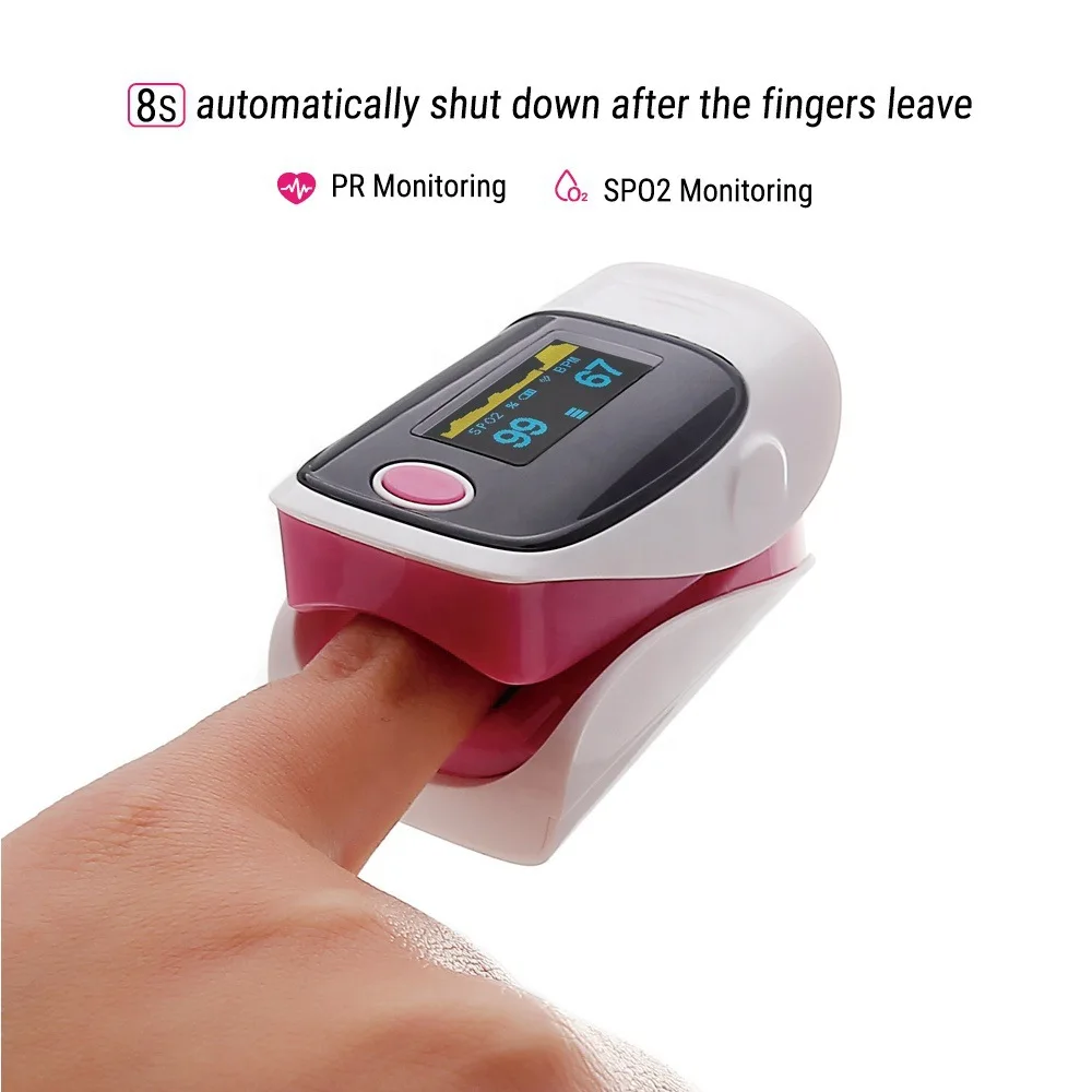 WF Finger Pulse Oximeter SpO2 Blood Oxygen Saturation Monitor with Rate Measurements Meter Medical Digital LED Heart Rate