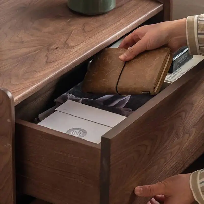 طاولة بجانب السرير بسيطة من الخشب الصلب بتصميم إبداعي إسكندنافي حديث منضدة تخزين مع أدراج أثاث غرفة نوم Mesa De Noche