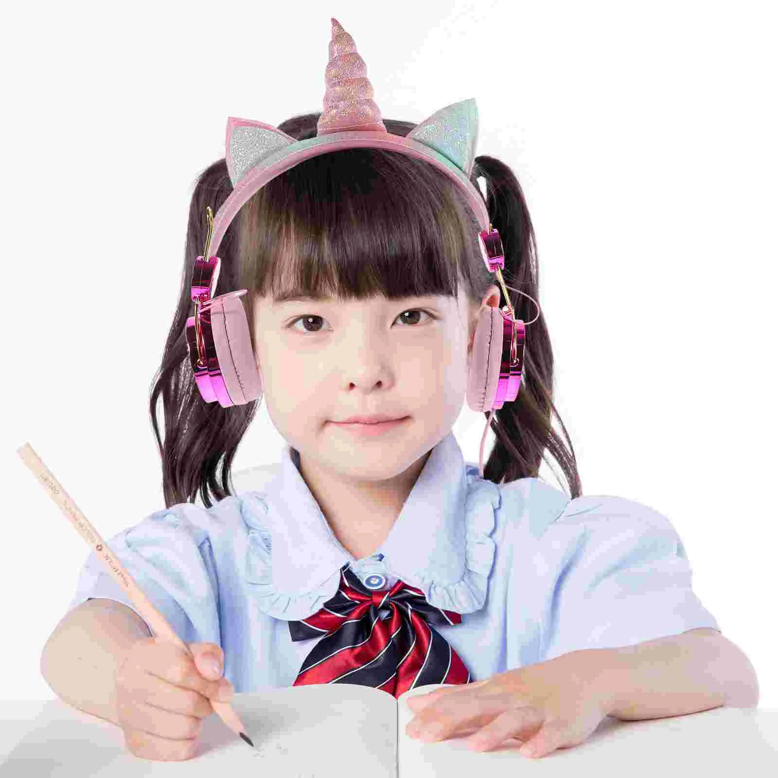 

Unicorn Headphones Ear Headset Earphones for School Travel Children with Mic Wired Kids On-Ear Boys Wireless