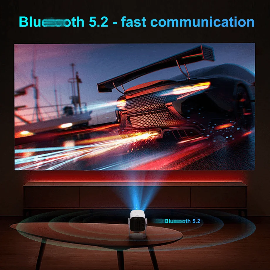 K2N Mini Projector Portable 4K Support with 270° Rotatable Auto Keystone Native 1080P 22000 Lumens Home Cinema pro