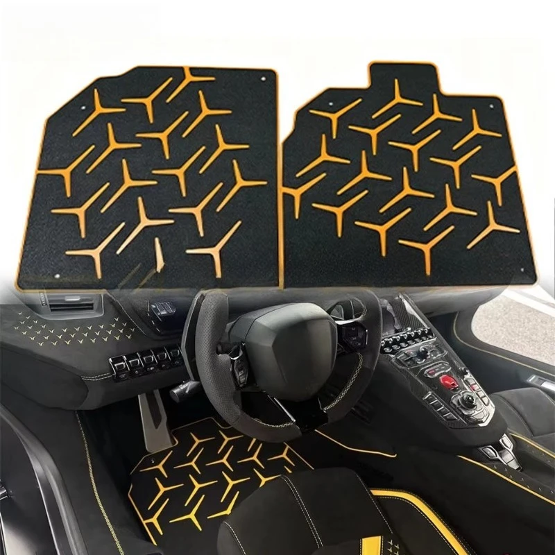 2 Psc Carbon Fiber Car Floor Mats & Cargo Liners for Lamborghini Aventador SV SVJ OE 472863691B 471863691C