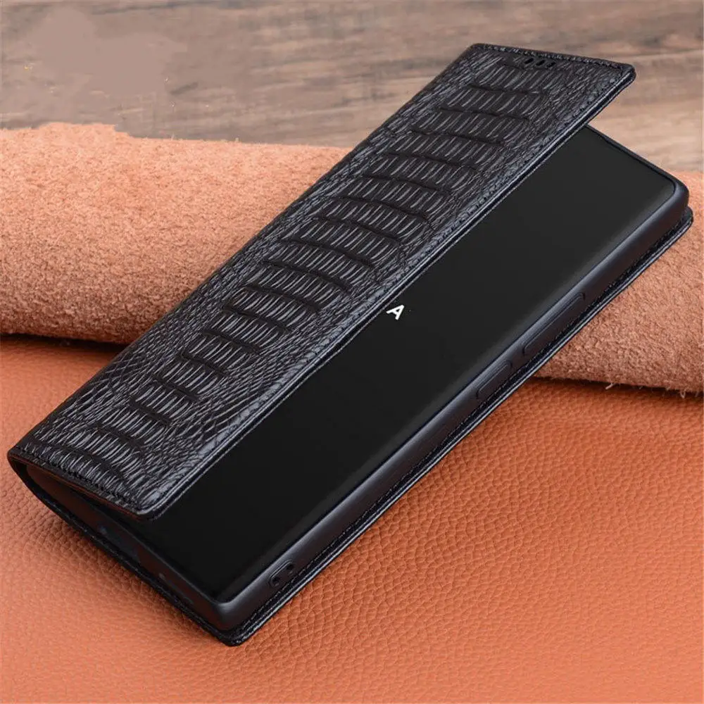 Genuine Cowhide Leather Crocodile Flip Case For VERTU METAVERTU/Web 3 Retro Business Full Cover