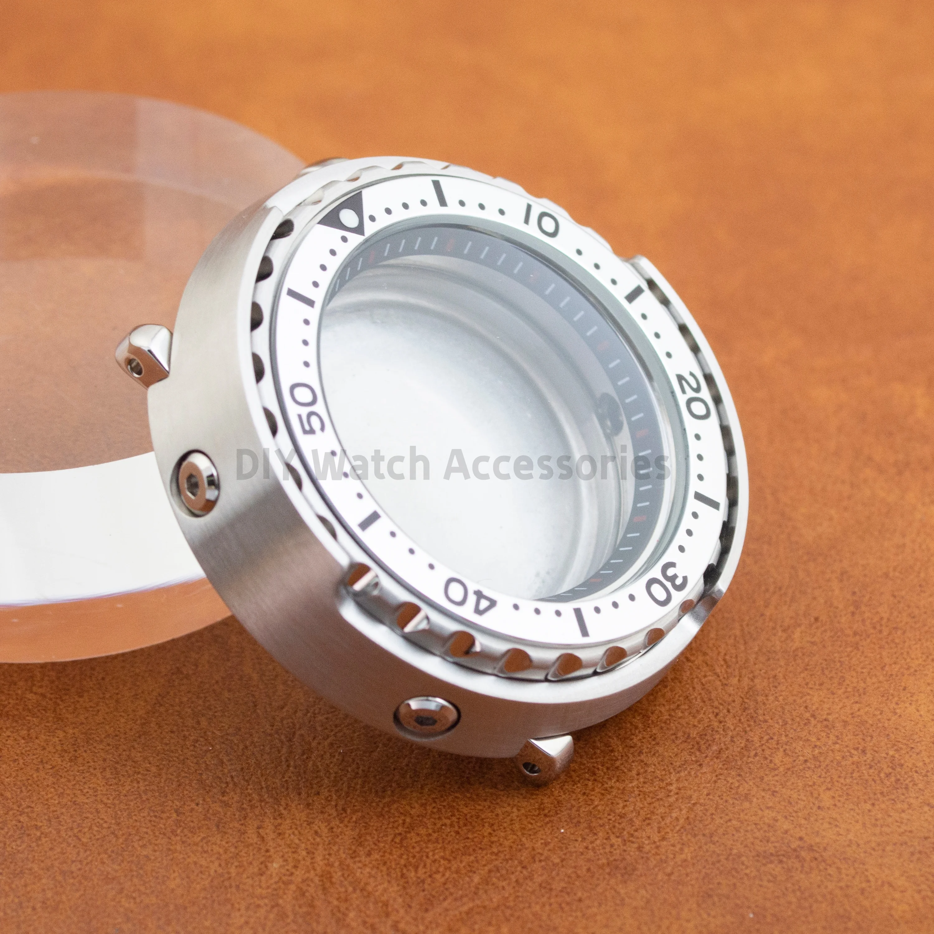 316L Stainless Steel 47mm Watch Case 20bar Waterproof Sapphire Glass Case fit NH35 NH36 Movement Tuna Canned Watch Case