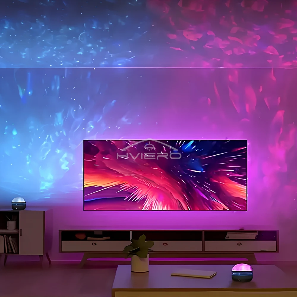 Mini Starry Sky Projection Lamp LED 7 Color Patterns Remote Control Multifunctional Polar Night Light Party Bedroom Atmosphere