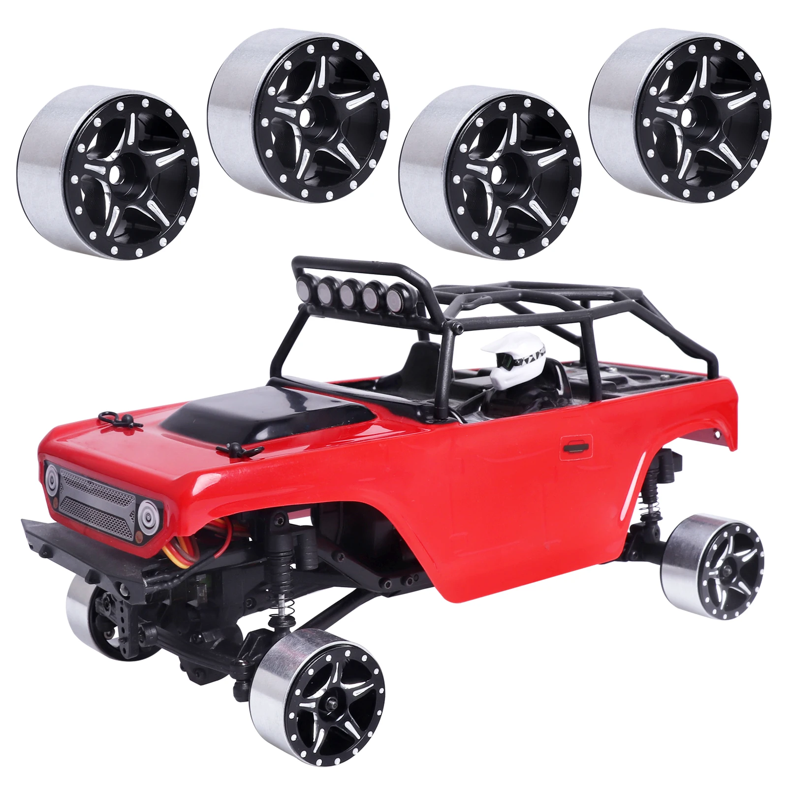 Ruedas HobbyPark 1.0 Beadlock para TRX4M AX24 SCX24 FCX24 Enduro24 1/18 1/24 coche trepador de control remoto (estilo B)