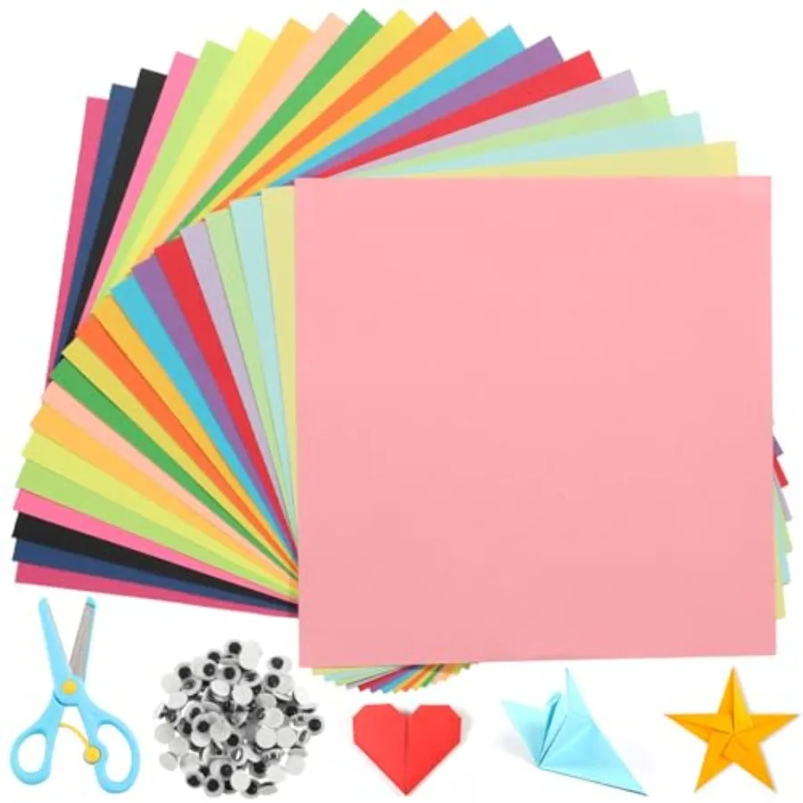 

Colored Origami Paper Set 300 Sheets 6x6 Inch 20 Colors Double Sided, For Beginners Artist, Ideal for Family Party Decorations,