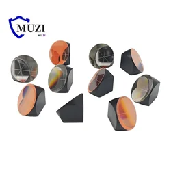 10Pcs Copper Coated & Sliver 1inch Corner Cube Prism Diameter 25.4mm Trihedral Retroreflector 5 Arc Secs Return Beam Prism