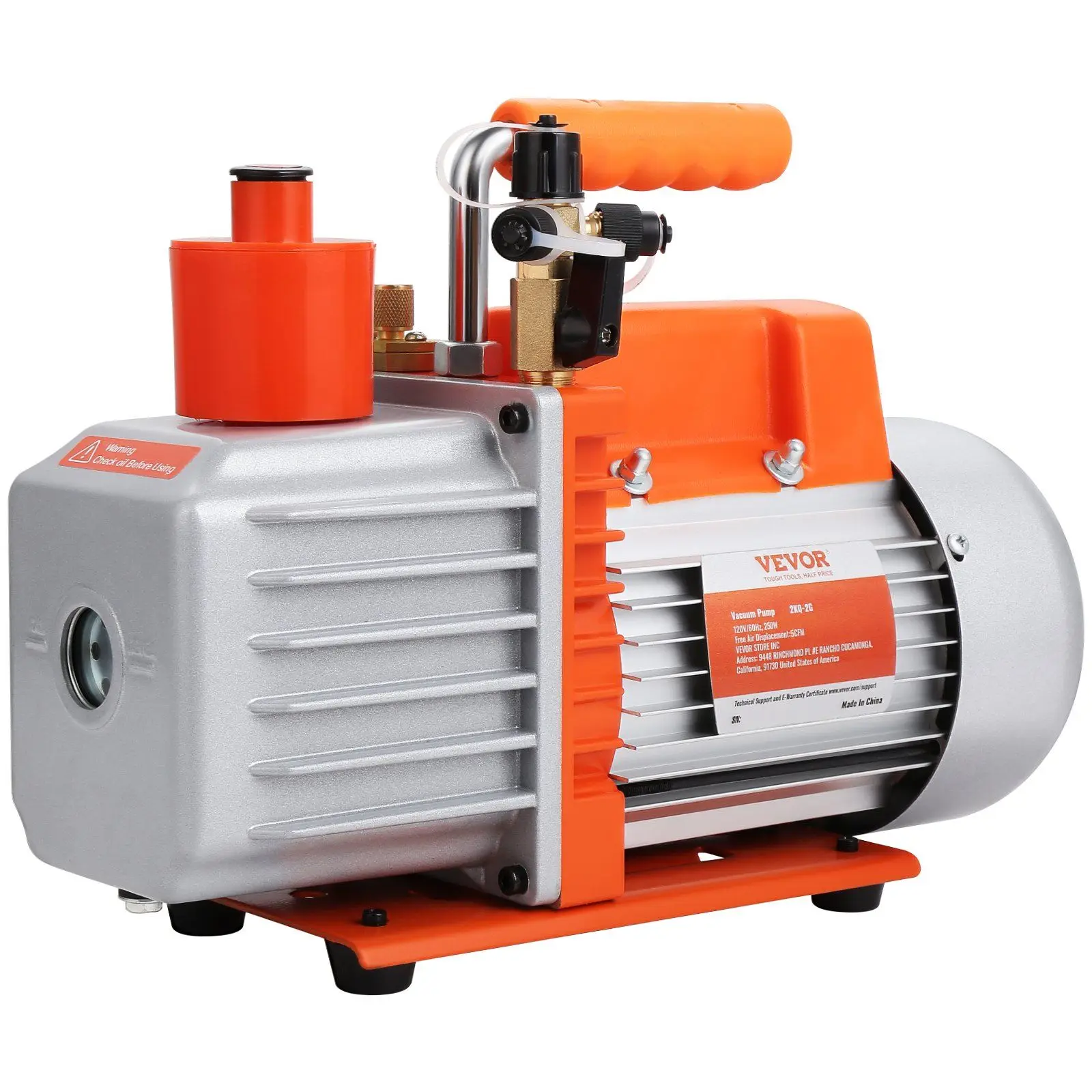 

Heavy Duty 2-Stage Rotary Vane Vacuum Pump 3.5CFM 1/3HP 120V Built-in Overheat Protection Long Service Life