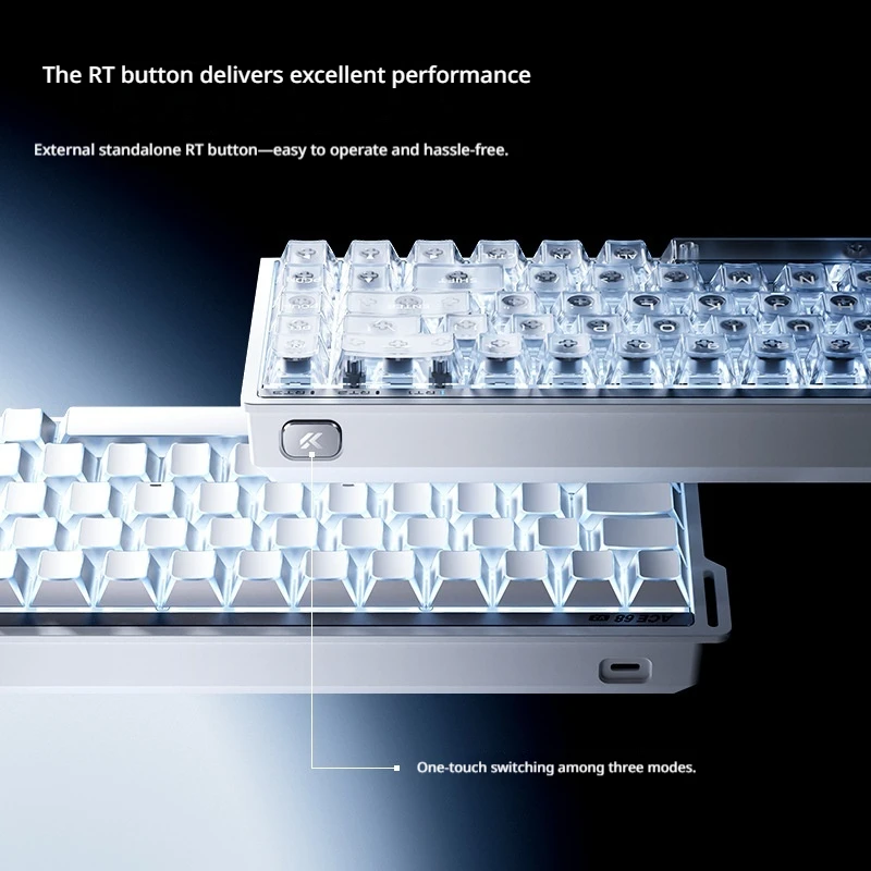 MCHOSE ACE68 V2 Gaming Keyboard 0.001mm 8KHz Polling Rate 256k Scan Rate 0.008ms Ultralow Latency Wired TTC Hall Sensor Keyboard