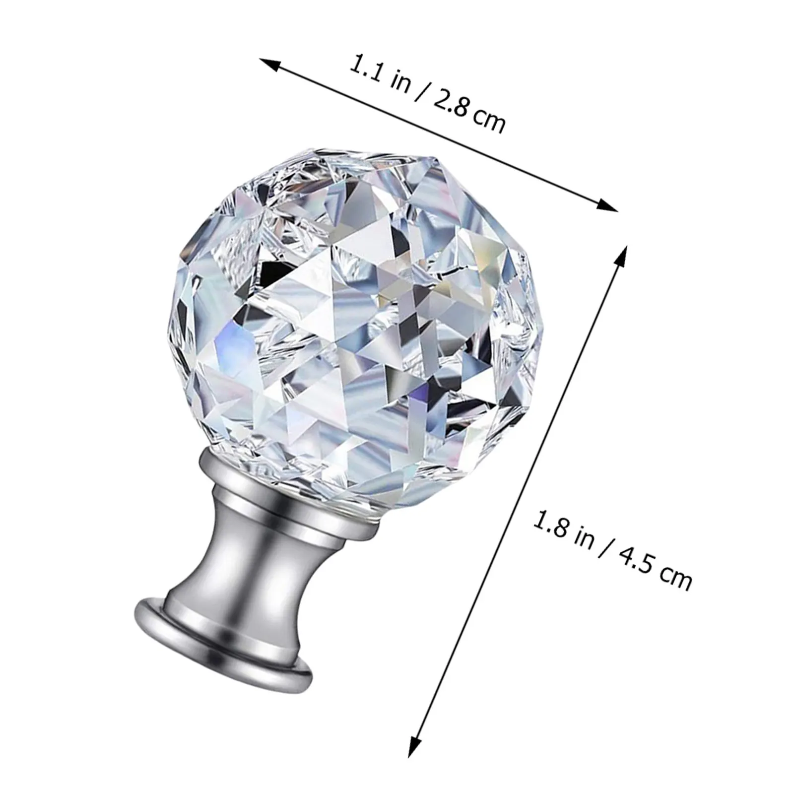 Crystal Lampshade Knob 27mm Threaded Base Durable Reusable Lamp Finials Light Screw Caps Solid Lamp Finial Caps Lighting