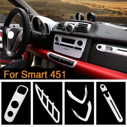 For Smart 451 Fortwo Car Exterior Modification Cover Interior White Decorative Shell Full Set Styling Stickers Car Accessories