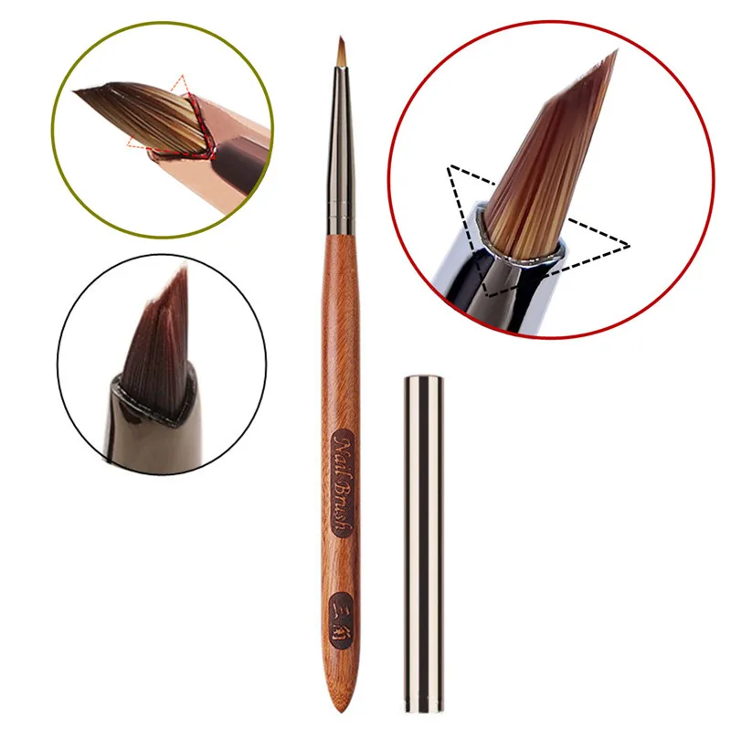 1PC Triangular Petal Nail Brush Acrylic Nail Art Liner Brush Stripes Grid Flower Painting Drawing PenManicure Tools