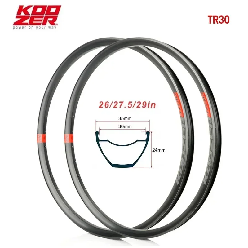 Koozer 24' new TR30 Advanced  4D Smart Drilling 26“27.5”29” Tubeless Ready 32 Holes 30mm MTB rim   for  AM FR DH Bike Parts