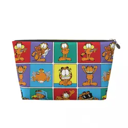 Custom Garfields Cat Meme borsa da toilette per le donne Cartoon Comic Cosmetic Makeup Organizer Ladies Beauty Storage Dopp Kit Box