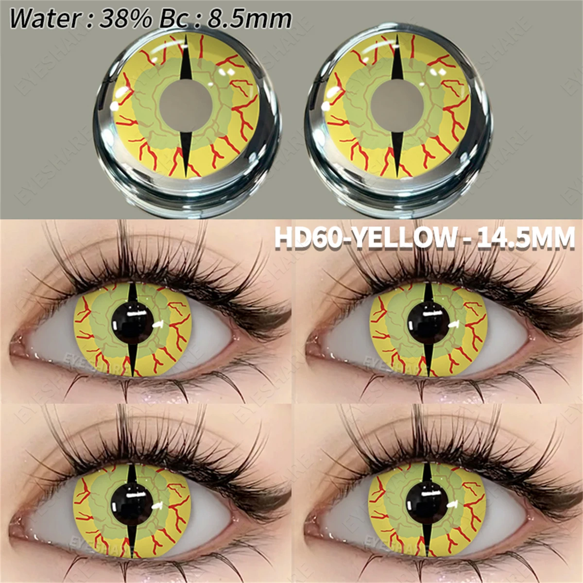 EYESHARE Farbige Kontaktlinsen, 2 Stück, bunte Kontaktlinsen, Anime, Cosplay, Kontaktlinsen, Halloween, Schönheit, Make-up, Farblinse