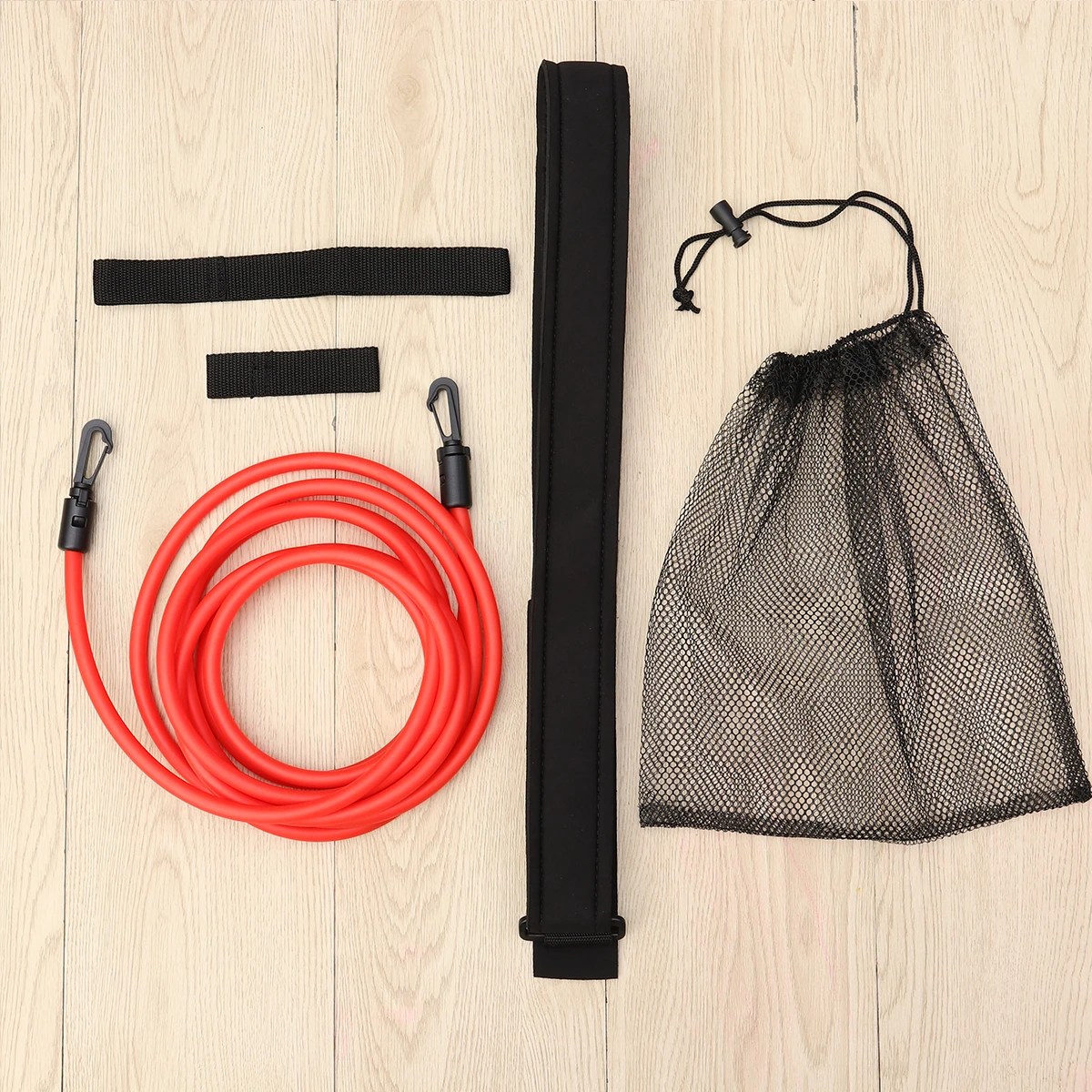 

1 set 1 Set Of Swim Resistance Band Adjustable Elastic Exercise Belt For Pool Strength Training Durable Bungee Cord Red Color