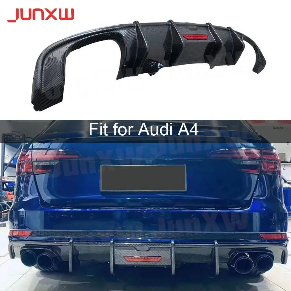 

Carbon Fiber Rear Bumper Extension For Audi A4 2019 Station Wagon Avant Rear Bumper Extension Spoiler Car styling Accessories