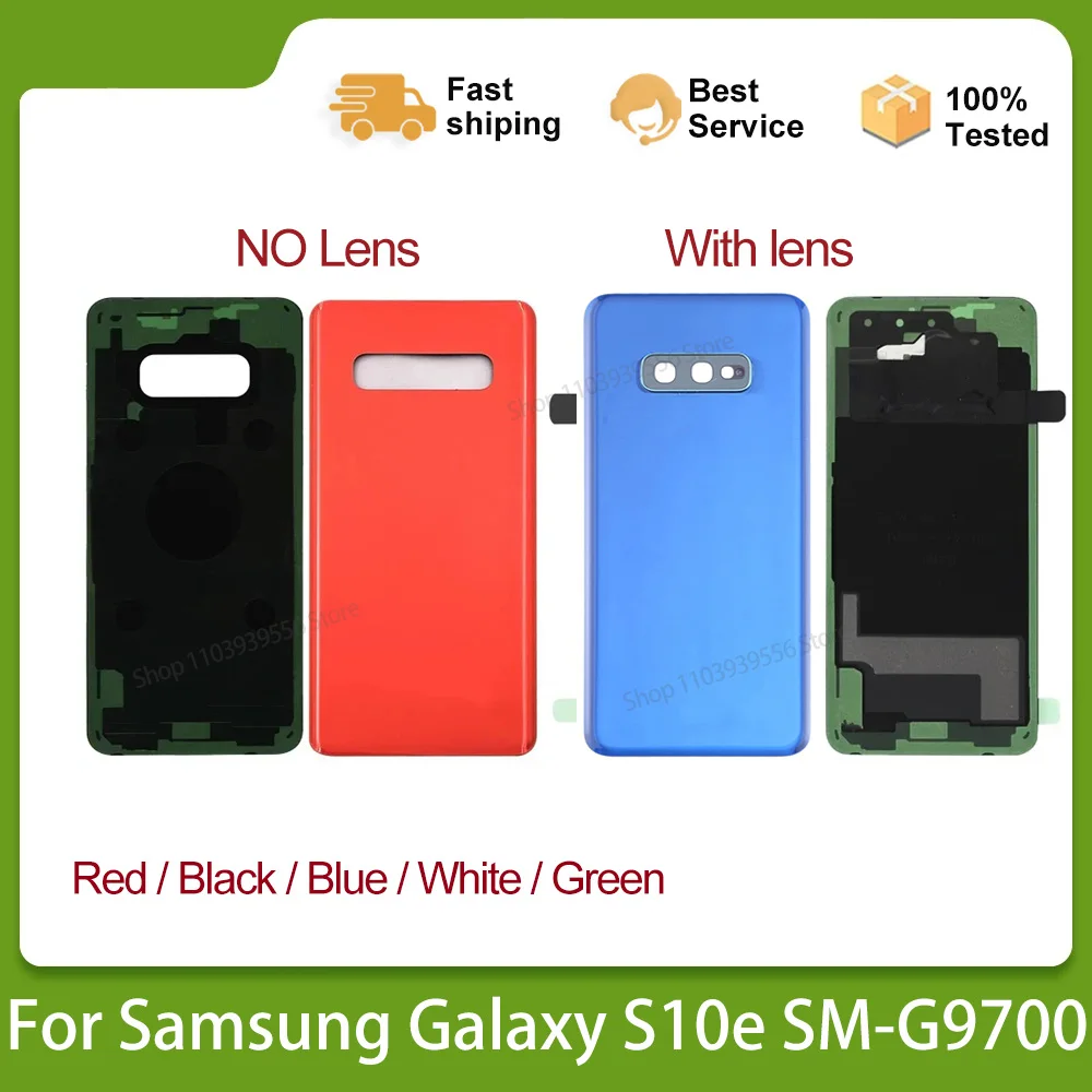 Высококачественная Задняя стеклянная крышка для Samsung Galaxy S10e SM-G9700, Сменное заднее стекло для Samsung Galaxy S10e с объективом камеры