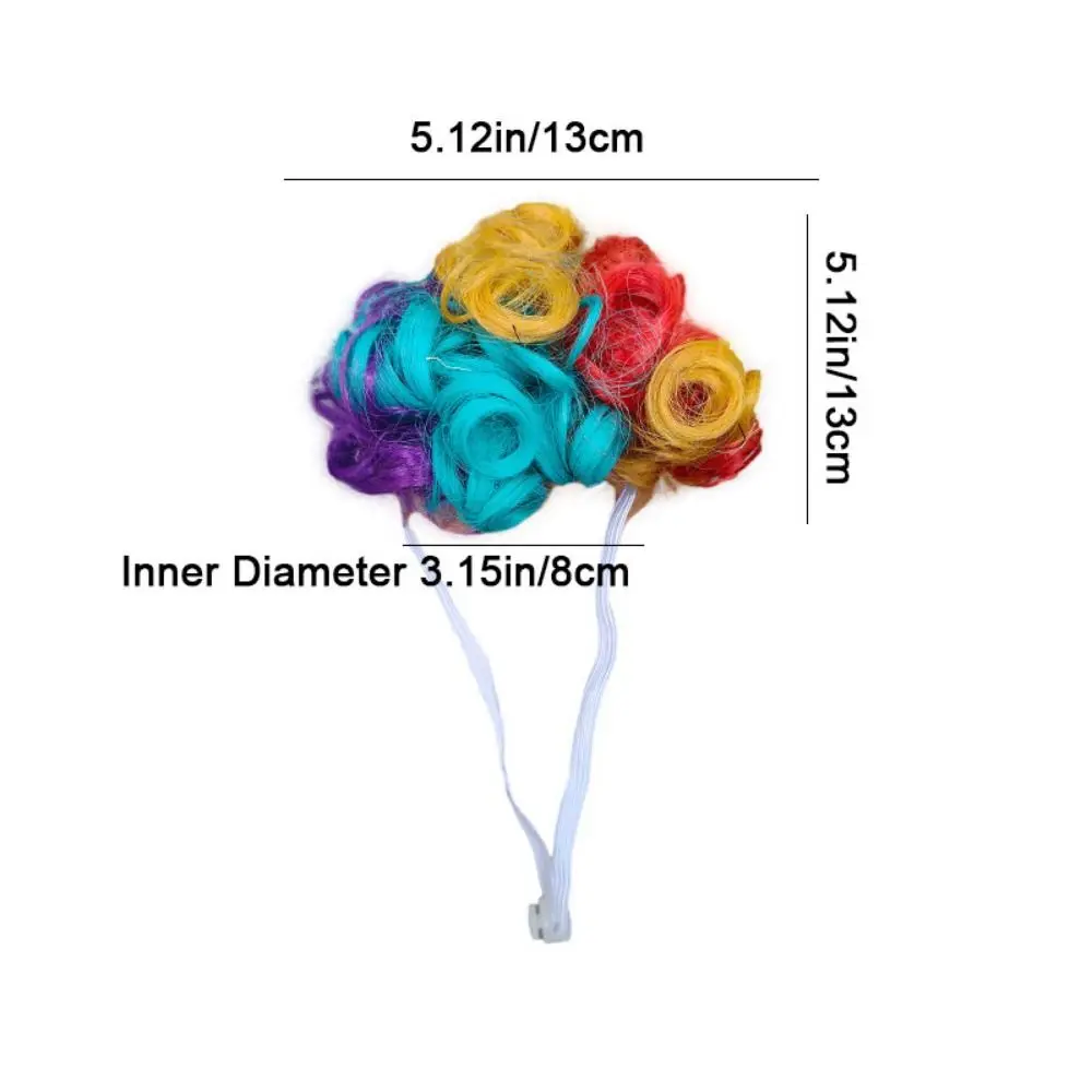 Kolorowa Peruka Kostiumowa dla Zwierząt Urocza Śliczna Peruka Cosplay dla Zwierząt Regulowana Dekoracyjna Falowana Kręcona Peruka dla Zwierząt na Imprezę Przebranie