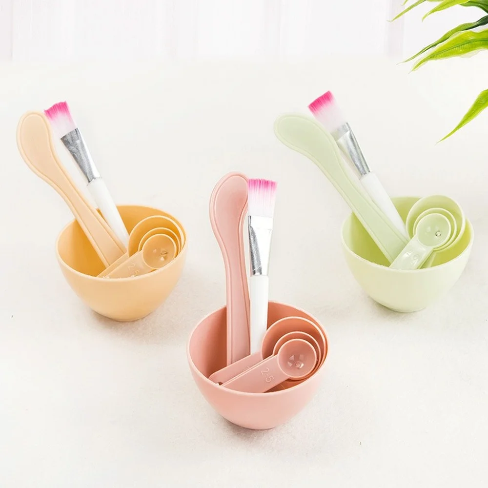 4PCS Face Mask Mixing Bowl Set DIY Facemask Mixing Tool with Silicone Facial Mask Bowl Makeup Brushes Spatula Beauty Skin Care