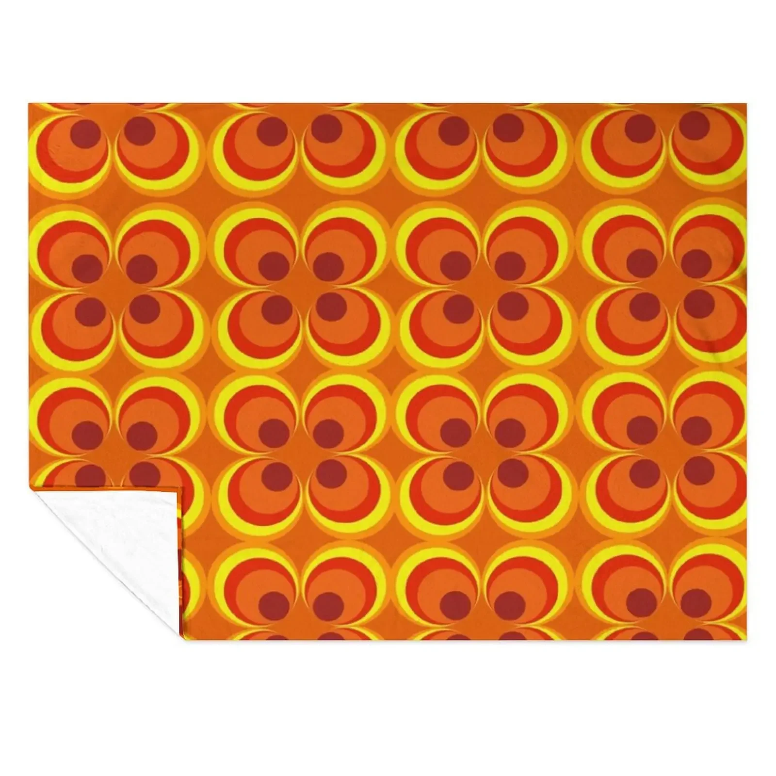 

1970s burnt orange retro design Throw Blanket for winter Soft Big Picnic Thermal Blankets